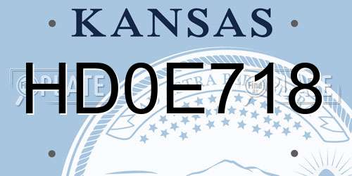 HD0E718 Kansas License Plate