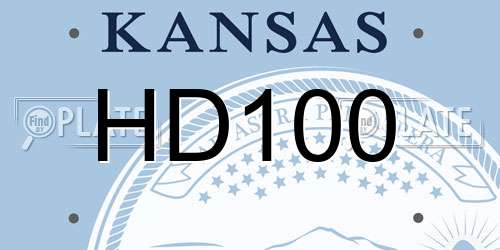 HD100 Kansas License Plate