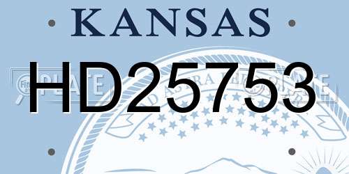 HD25753 Kansas License Plate