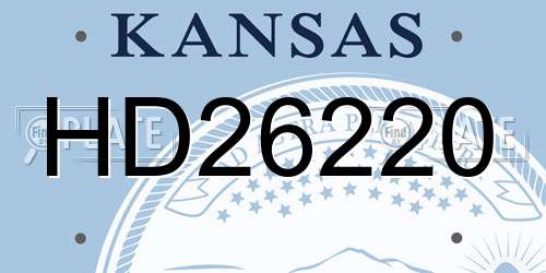 HD26220 Kansas License Plate