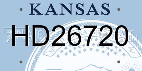 HD26720 Kansas License Plate