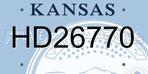 HD26770 Kansas License Plate