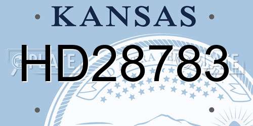 HD28783 Kansas License Plate