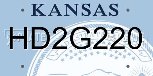 HD2G220 Kansas License Plate