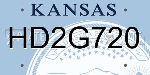 HD2G720 Kansas License Plate