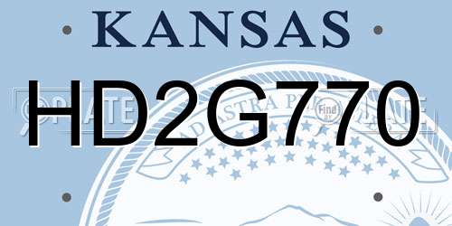 HD2G770 Kansas License Plate