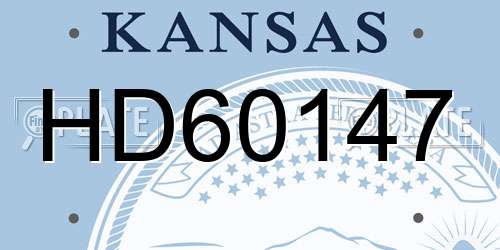 HD60147 Kansas License Plate