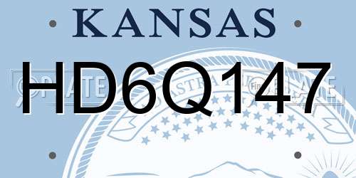 HD6Q147 Kansas License Plate