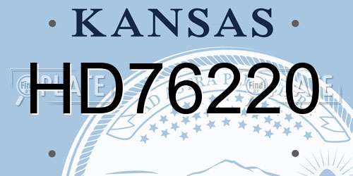 HD76220 Kansas License Plate