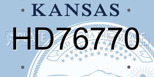 HD76770 Kansas License Plate
