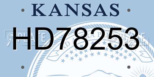 HD78253 Kansas License Plate