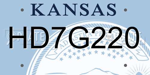 HD7G220 Kansas License Plate