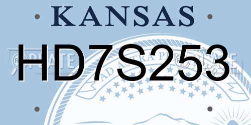 HD7S253 Kansas License Plate