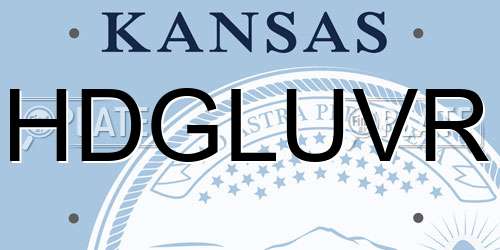 HDGLUVR Kansas License Plate