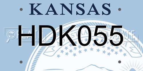 HDK055 Kansas License Plate