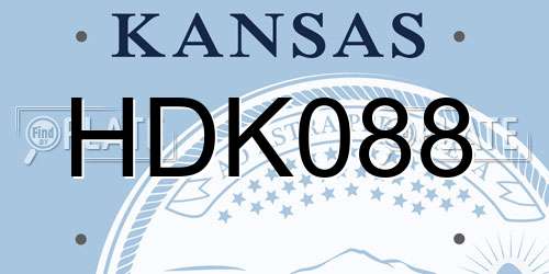 HDK088 Kansas License Plate