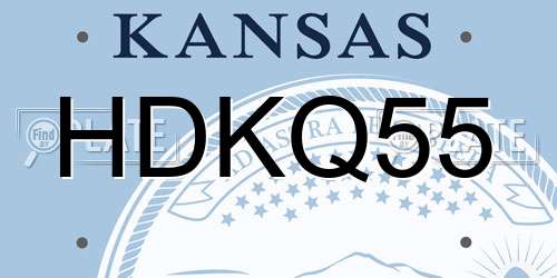 HDKQ55 Kansas License Plate