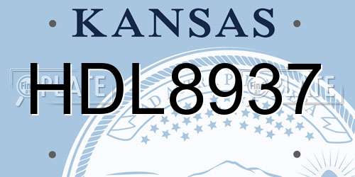 HDL8937 Kansas License Plate