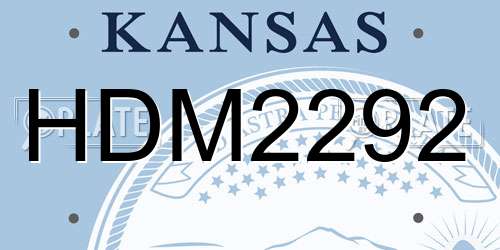 HDM2292 Kansas License Plate