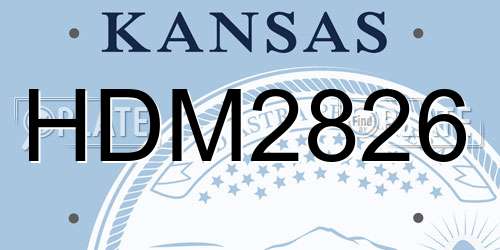 HDM2826 Kansas License Plate