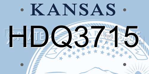 HDQ3715 Kansas License Plate