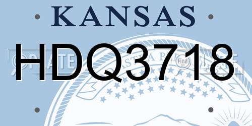HDQ3718 Kansas License Plate