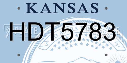 HDT5783 Kansas License Plate