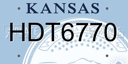 HDT6770 Kansas License Plate