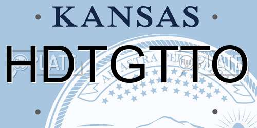 HDTGTTO Kansas License Plate