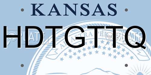 HDTGTTQ Kansas License Plate