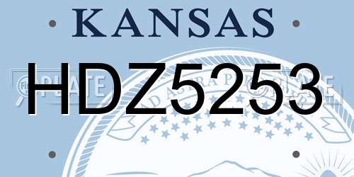 HDZ5253 Kansas License Plate