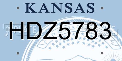 HDZ5783 Kansas License Plate
