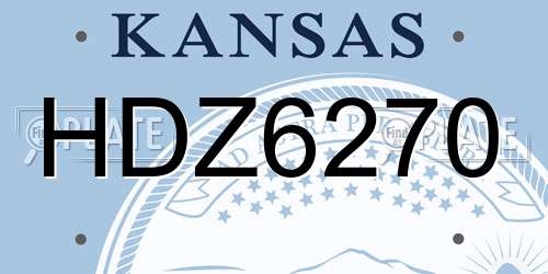 HDZ6270 Kansas License Plate