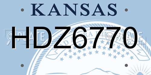 HDZ6770 Kansas License Plate