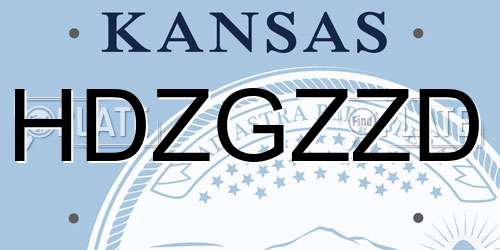 HDZGZZD Kansas License Plate