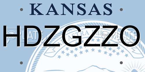 HDZGZZO Kansas License Plate