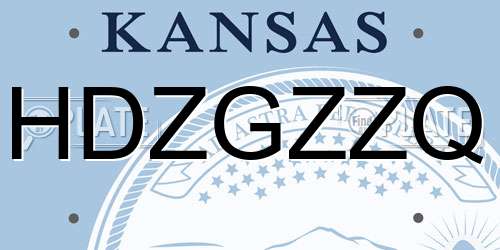 HDZGZZQ Kansas License Plate