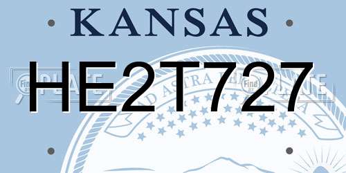 HE2T727 Kansas License Plate