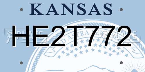 HE2T772 Kansas License Plate