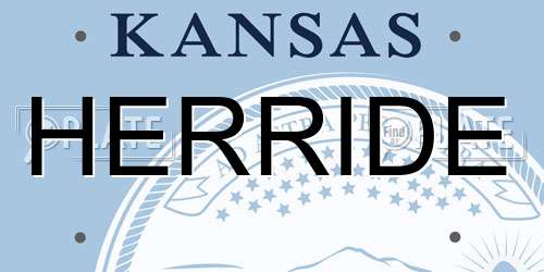 HERRIDE Kansas License Plate