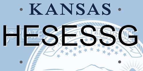 HESESSG Kansas License Plate