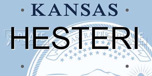 HESTERI Kansas License Plate
