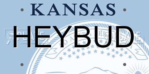 HEYBUD Kansas License Plate