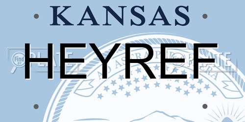 HEYREF Kansas License Plate