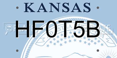 HF0T5B Kansas License Plate