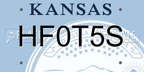 HF0T5S Kansas License Plate