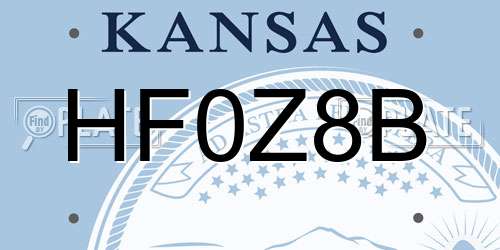 HF0Z8B Kansas License Plate