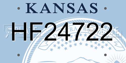 HF24722 Kansas License Plate