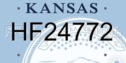 HF24772 Kansas License Plate
