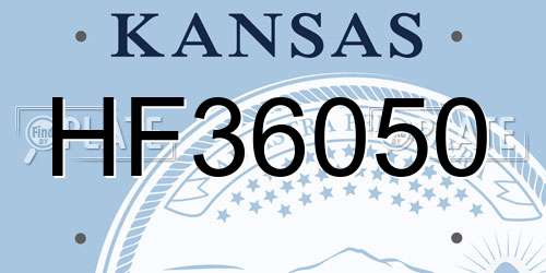 HF36050 Kansas License Plate